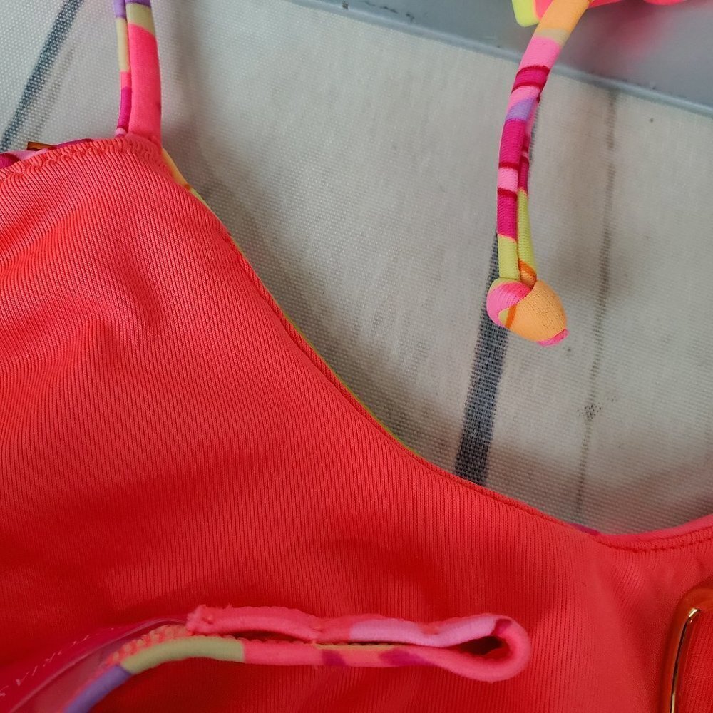 Victoria's Secret Coral Bikini  Top Bandeau Halter Crystals Beads Size Sm… - Picture 13 of 13